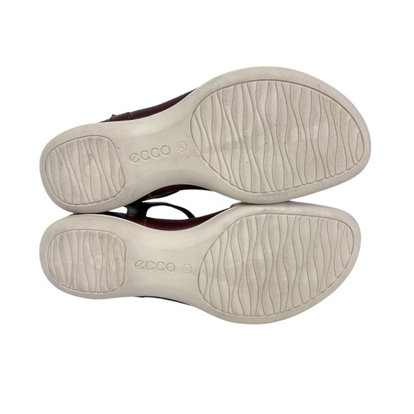 ECCO‎ Flash Women’s Brown Leather T-Bar Sandals Adjustable Comfort Size 9-9.5 - Picture 9 of 11